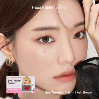 HapaKristin คอนแทคเลนส์ รายเดือน รุ่น See Through Kristin สี Ash Brown (2pcs/box) มีค่าสายตา Contact Lens