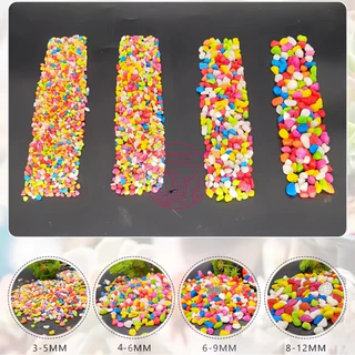 หินใส่ตู้ปลา สี หินโรยหน้าดิน ตกแต่งกระถางต้นไม้ ขนาดเล็ก สี 100g ต่อแพ็ค Colorful Stones