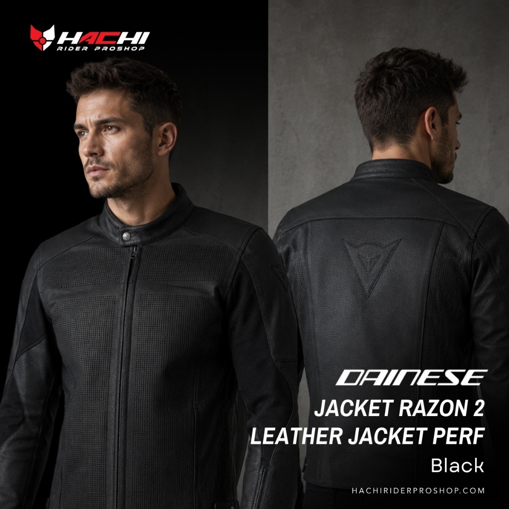 เสื้อการ์ด DAINESE JACKET - RAZON 2 LEATHER JACKET PERF. Black