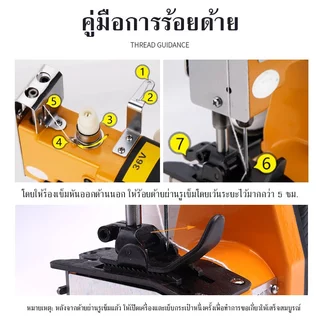 【TurSpid】เครื่องเย็บกระสอบ เครื่องเย็บถุงพกพา เครื่องซีลถุงไร้สาย เครื่องซีลถุง Li-Ion เครื่องตัดซีลด้ายอัตโนมัติ【COD】