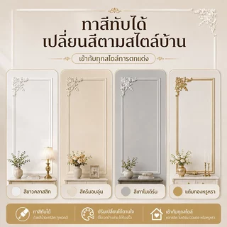 บัวผนัง PU คิ้วบัวติดผนัง สไตล์ฝรั่งเศส พร้อมดอกไม้มุม ตกแต่งผนังทีวี ห้องนอน คาเฟ่ ทาสีได้ ติดตั้งง่าย ตัดได้