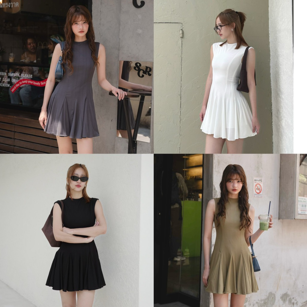 CHANUN-Iris Dress(CN-083) เดรสสั้น เดรสผ้ายืดทรงพริ้ว