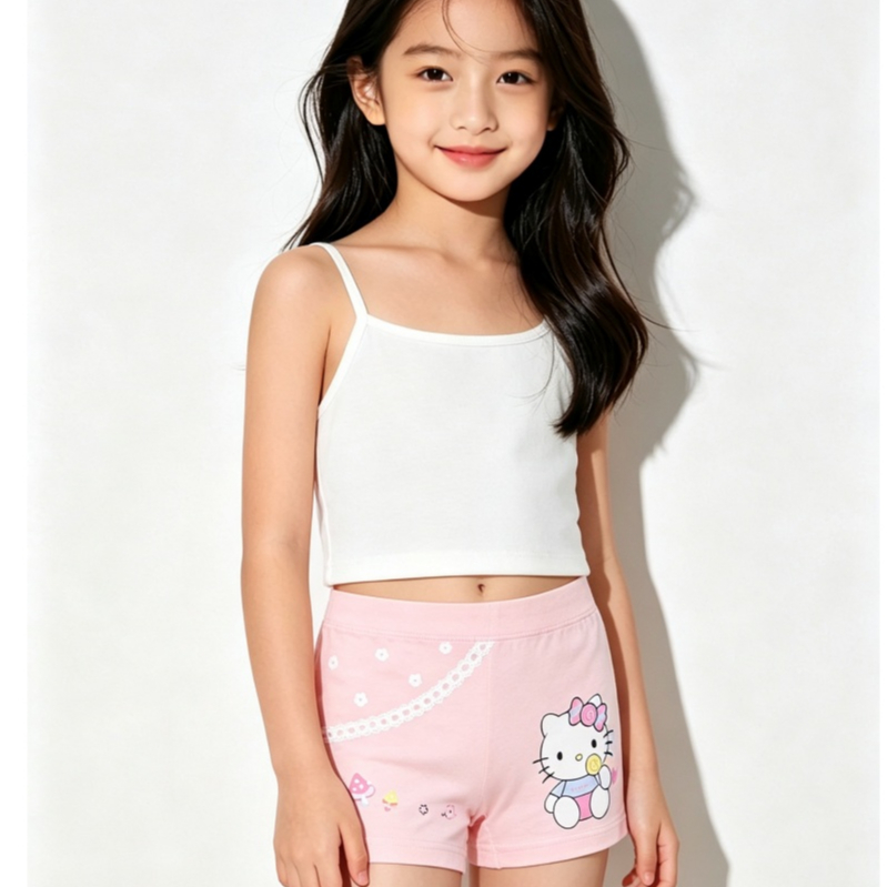 Hello kitty กางเกงในเด็ก ลายการ์ตูน น่ารัก ใส่สบาย ระบายอากาศดี แพ็ค 4 ตัว สีแบบคละ