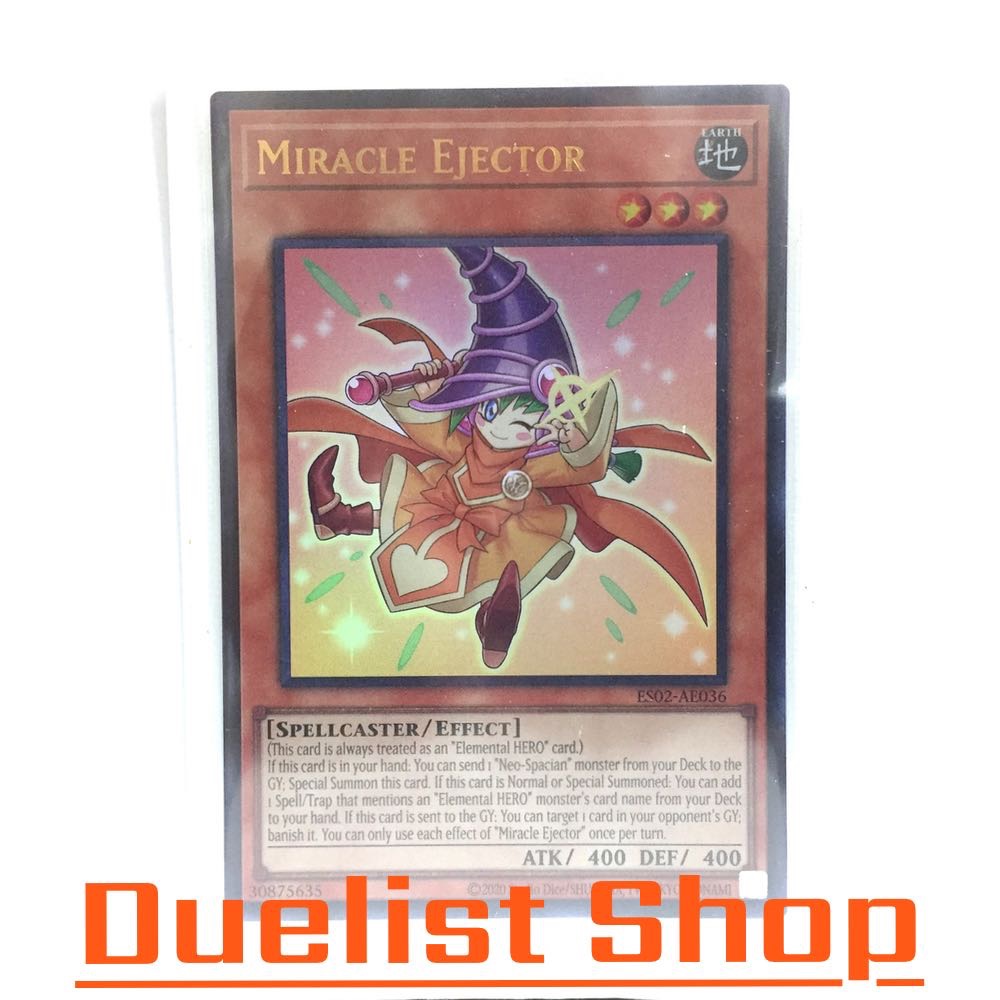 Miracle Ejector (UR) Monster Earth Level3 [Spellcaster/Effect] ชุด ES02-AE036 การ์ดยูกิโอ (Yu-Gi-Oh!) OCG Asia EN