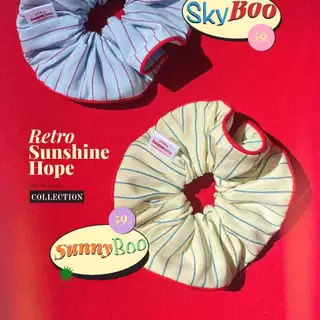(ยางมัดผม : โฮปยู) Retro Sunshine Hope | Hair-tie-roundy [hopeyou].ยางมัดสไตล์เรโทร ยางรัดผมสครัชชี่ ยางมัดผมน่ารัก