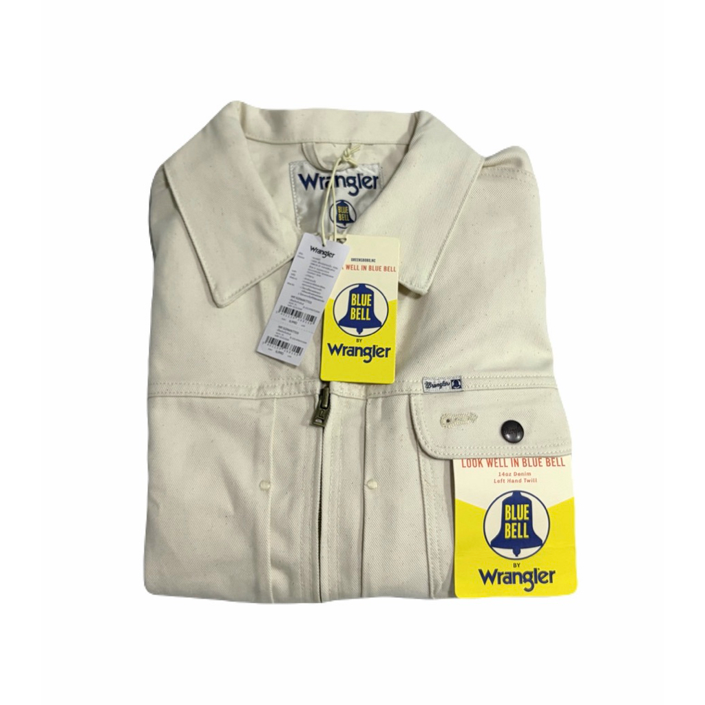 เสื้อ jacket แจ็คเก็ต Wrangler คอลเลคชั่น Bluebell ผ้าดิบ สีขาวครีม size XL