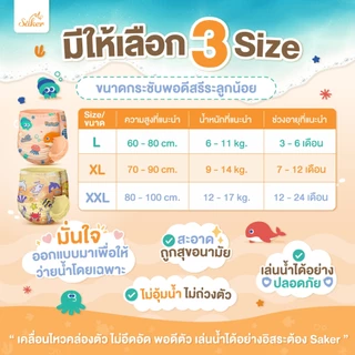 คล่องตัวทุกท่วงท่า Saker กางเกงผ้าอ้อมว่ายน้ำพรีเมี่ยม(เกรดที่ขายในยุโรป,ญี่ปุ่น,U.S.A.)ไม่อุ้มน้ำ