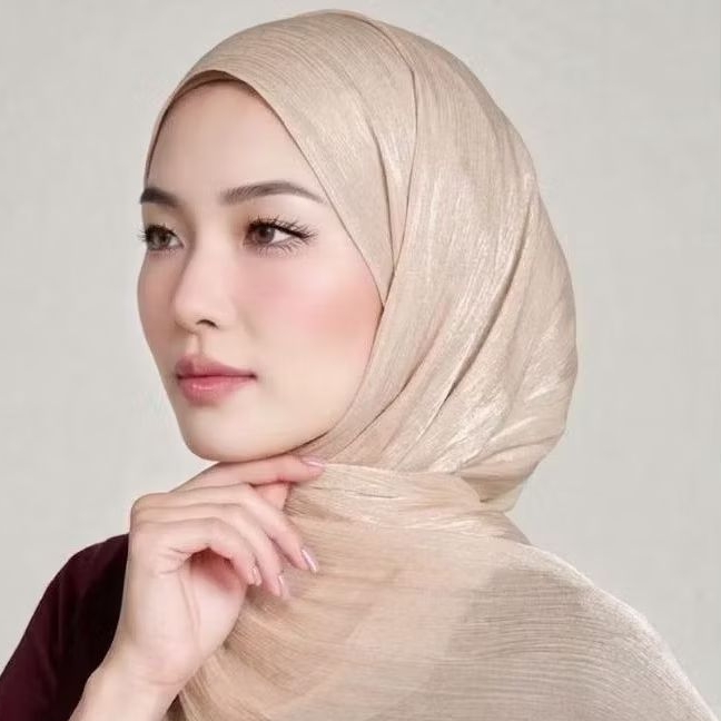 ผ้าคลุมซาตินชิมเมอร์ผ้าแววสวยงามพันยาว