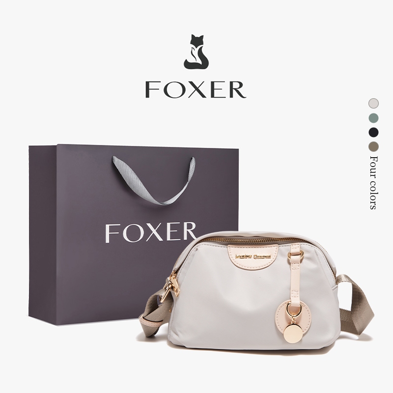 FOXER กระเป๋าสะพายข้างผู้หญิง น้ำหนักเบา สายปรับได้ เหมาะช้อปปิ้งและเดินทาง