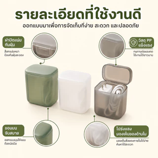 [WEIYI] กล่องเก็บที่ชาร์จ กล่องเก็บสายชาร์จ หูฟัง แบบพกพา ฝาปิดกันฝุ่น จัดระเบียบโต๊ะทำงาน พร้อมส่งจากไทย