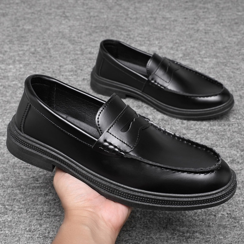 Peny Loafers : Black รองเท้าโลฟเฟอร์หนังสำหรับผู้ชาย