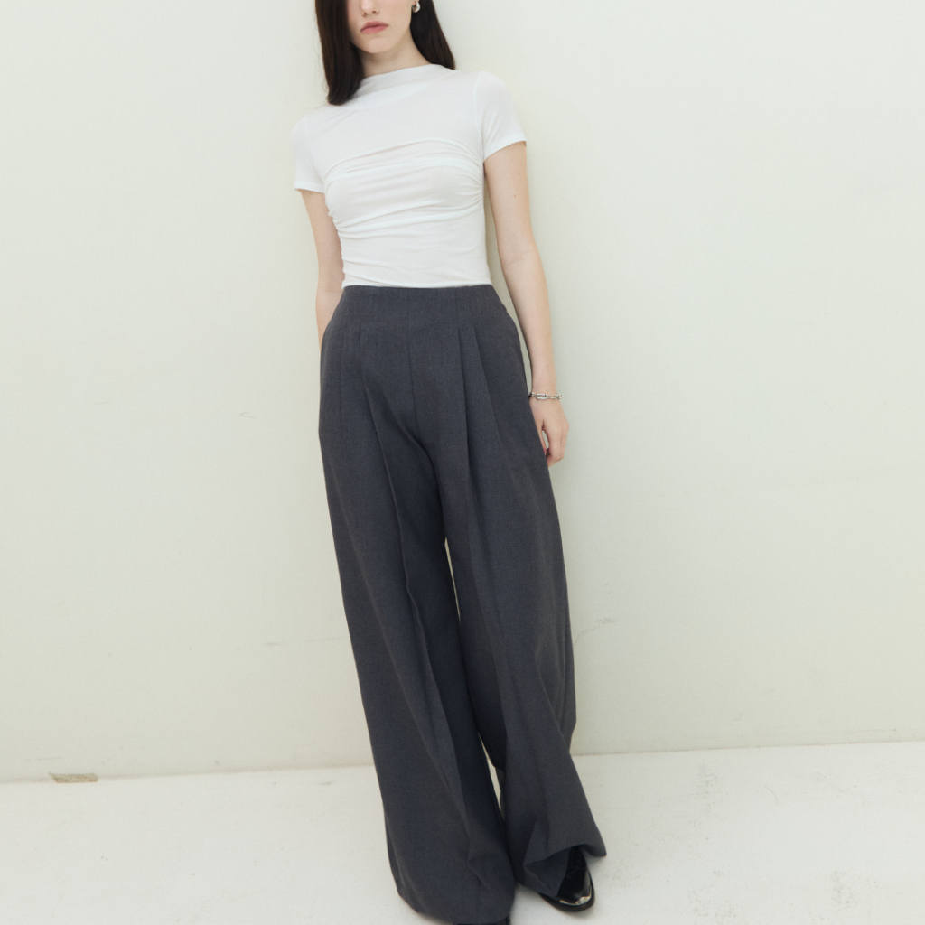 ONLY CHER'Z OC2614 กางเกง Wide Pants ดีเทลจีบด้านหน้า