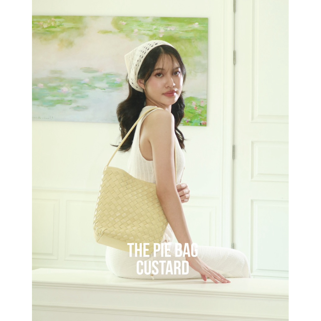 Lenebkk The Pie Bag กระเป๋าหนังแท้ถักสลับหนังแท้ หนังกลับ