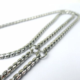 C12 ลายเกลียวเชือก 4 มม ห้อยพระ 1-3-5 องค์ สร้อยคอ แขวนพระ สร้อยสแตนเลส สร้อยพระ stainless necklace