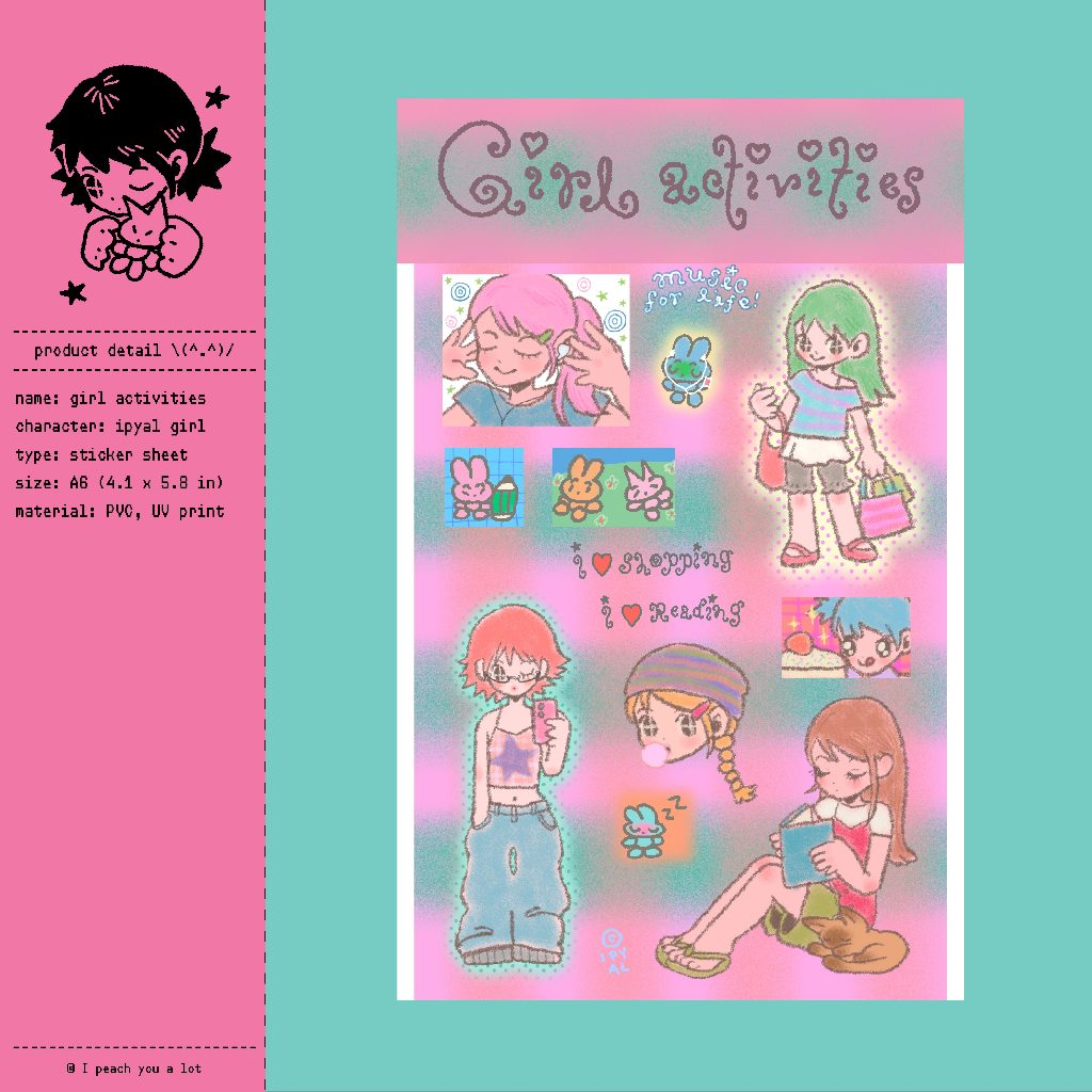 girl activities / sticker sheet / สติกเกอร์