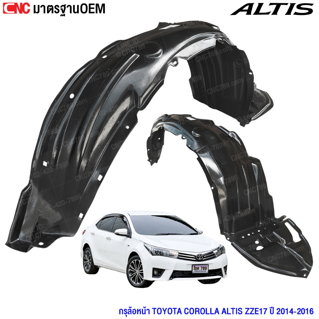 พลาสติกซุ้มล้อหน้า TOYOTA ALTIS ปี 2014 2015 2016 พลาสติกบังฝุ่นล้อ กรุล้อ อัลติส