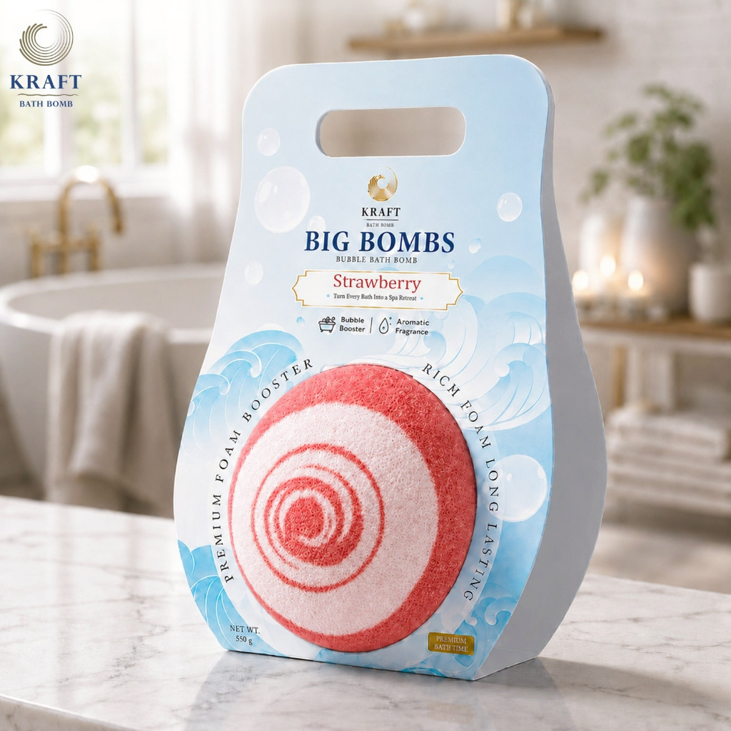 Bathbomb Premium Strawberry 550g หอม ฟองเยอะ ตีฟองง่าย