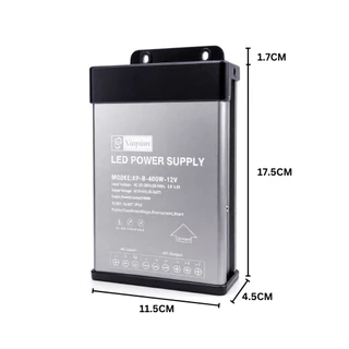 หม้อแปลงกันฝน 12V 400W 33A หมาะสำหรับ ป้ายไฟ LED,โมดูลไฟโฆษณา,งานไฟตกแต่งภายนอกอาคาร PowerSupply12V หม้อแปลงป้ายไฟ