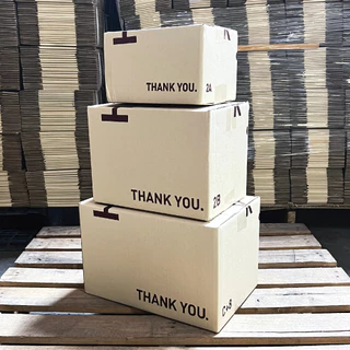 กล่องพัสดุ กล่องไปรษณีย์ฝาชน พิมพ์ลาย Thank You เบอร์ C+8 (20 ใบ)