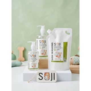 SOJI ฟองน้ำเยื่อไผ่บีบอัด ล้างจานชามสัตว์เลี้ยง ของเล่น อุปกรณ์