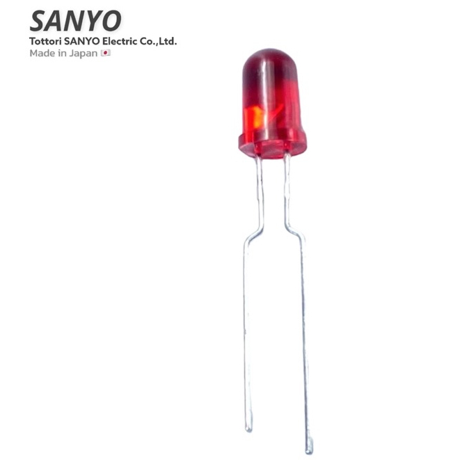 LED 5mm สีแดง Sanyo Japan SLZ-136C-07-A-T1 | Indicator LED Red 2V 20mA หลอดไฟ LED ขาเสียบ (10 ชิ้น)
