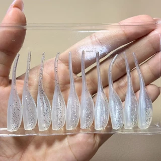 เหยื่อยางทรงกาแลน ยาว5cm มี10ชิ้น เหยื่อปลอมตกปลากะพง GL1