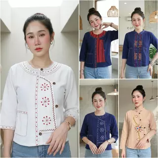 เสื้อผ้าฝ้ายผู้หญิง เสื้องานปัก งานปักมือ Handmade ผ้าพื้นเมือง