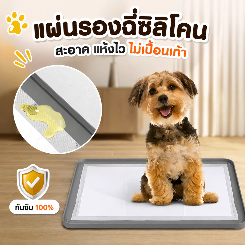 ห้องน้ำสุนัข แผ่นรองฉี่หมา ไม่รั่วซึม ทำความสะอาดง่าย พับเก็บสะดวก เหมาะกับสุนัข แมว และสัตว์เล็กทุกชนิด ใช้ซ้ำได้