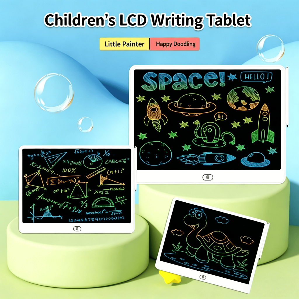 16 นิ้วค่ะ กระดานวาดภาพสำหรับเด็ก กระดานสี กระดาน lcd หน้าจอสี ปุ่มเดียวลบการเขียนได้ลื่น ของเล่น iPad กับกล่องของ