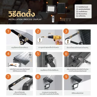 MODI 【ซื้อ1แถม1】ไฟติดผนังพลังงานแสงอาทิตย์ LED 200W ประหยัดพลังงาน สว่างค้างถึงเช้า เปิดปิดอัตโนมัติ