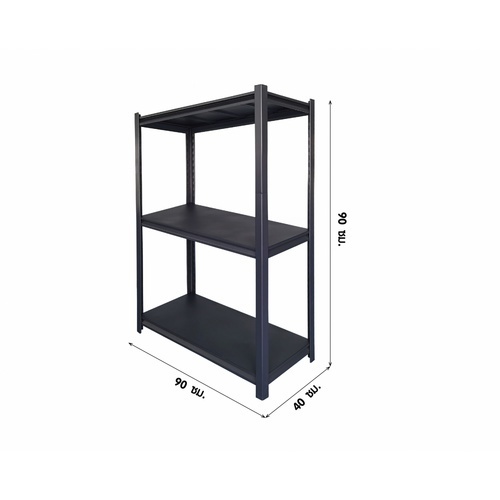 HUMMER ชันวางของ อเนกประสงค์พื้นเหล็ก 3 ชัน รุ่น BoltRack-90BK ขนาด 90x40x90ซม . สีดำ