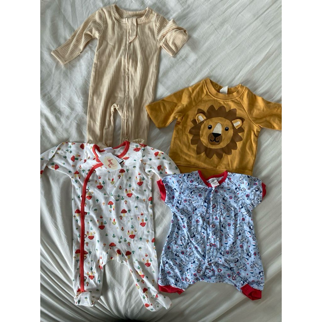 ชุดนอนทารก เสื้อผ้าเด็กแรกเกิด ยี่ห้อ Angel Baby ขนาด 60 อายุ 1-6 เดือน ของใหม่