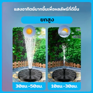 น้ำพุโซล่าเซลล์ 16CM น้ำพุพลังงานแสงอาทิตย์ หัวฉีด 6 แบบ ไม่ต้องเดินสายไฟ เปิด-ปิดอัตโนมัติ