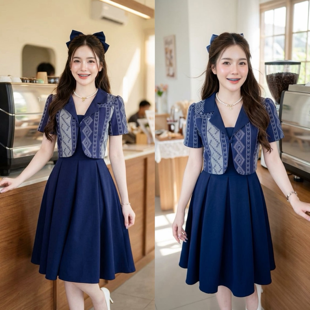[SRY06]กั๊กสีกรมลายสวยอัดกาวS-6XL