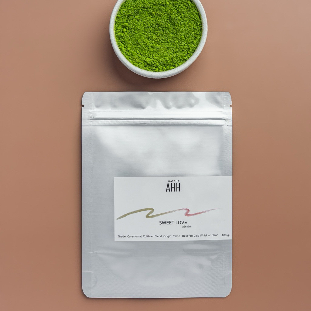 มัทฉะ โทนถั่ว Yame Sweet Love 100g [Matcha AHH] เกรดพิธีชงชา | Ceremonial Grade Matcha จาก ยาเมะ