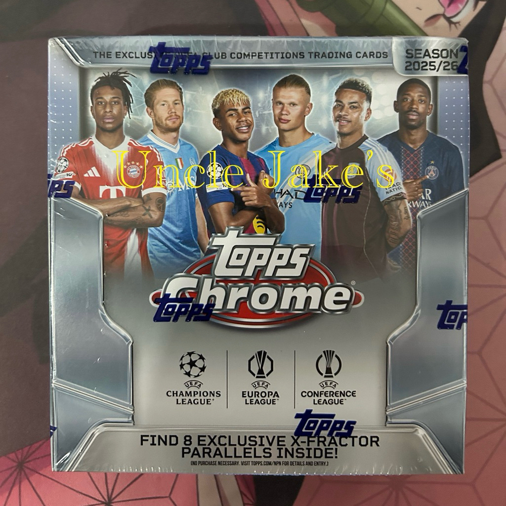 2025-26 TOPPS CHROME UEFA Soccer Club Competitions/ Europa/ Champions League : Mega Box (42 Cards)