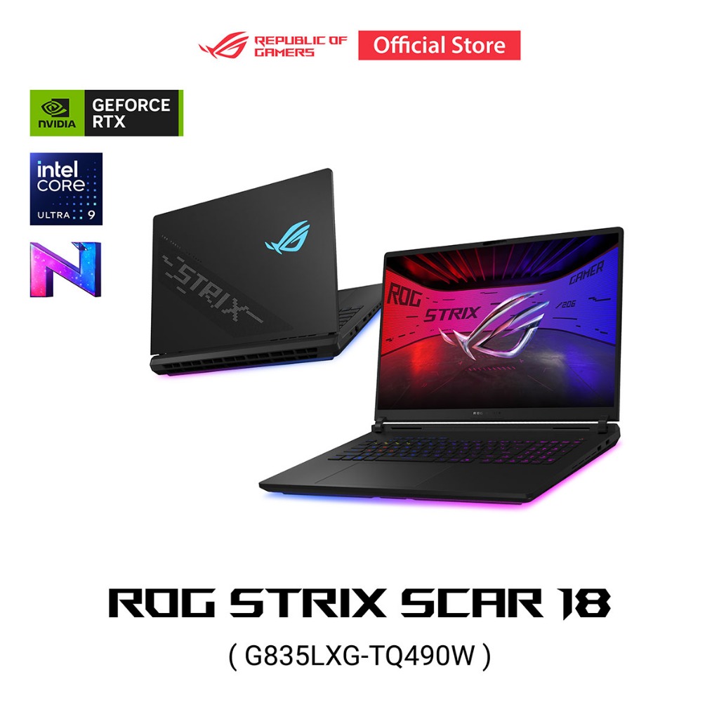 ASUS ROG Strix Scar 18 (G835LXG-TQ490W) 18" 4K 240Hz, U9-290HX, 64GB, 2TB SSD, RTX5090 24GB, W11