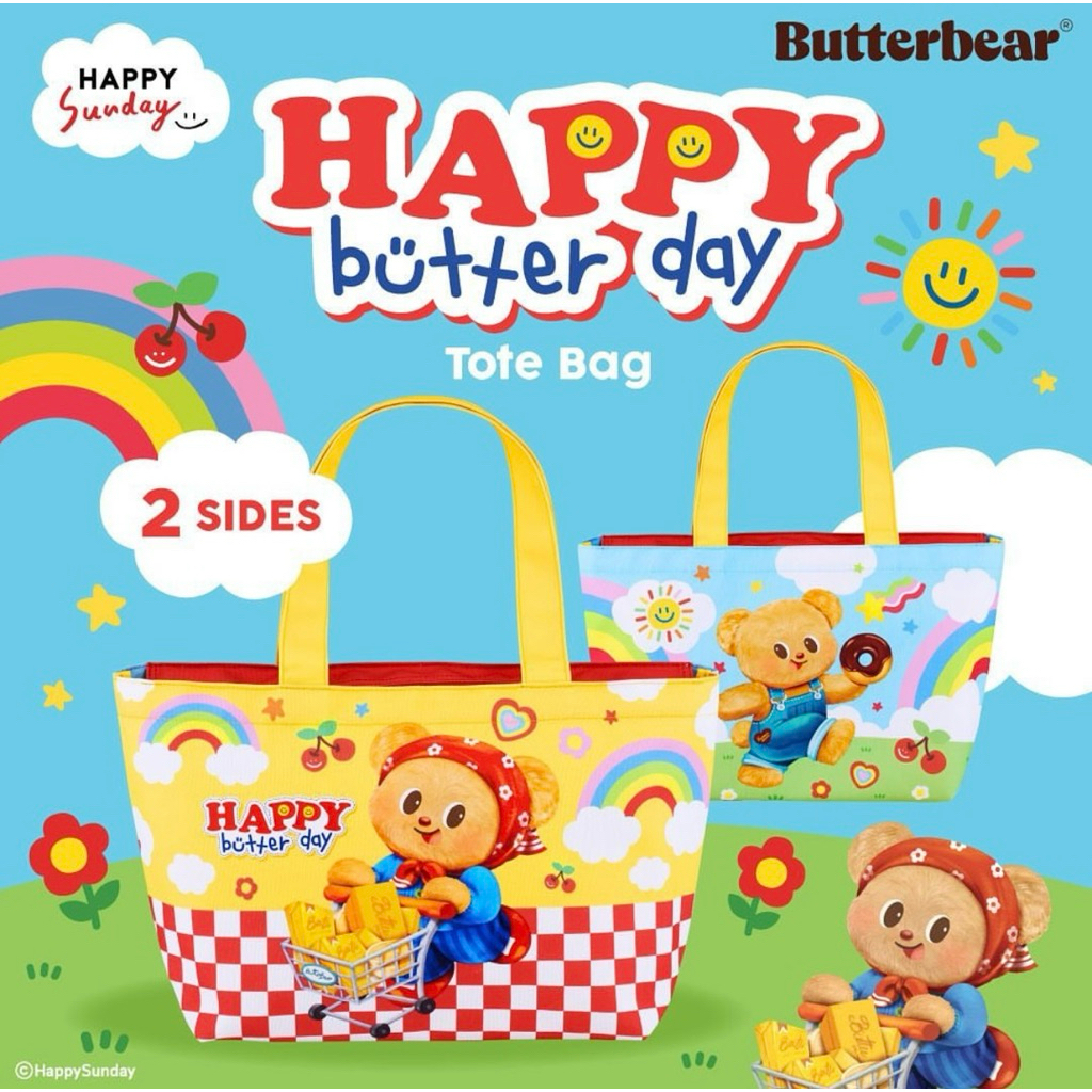 HAPPY SUNDAY HAPPY BUTTER DAY TOTE BAG