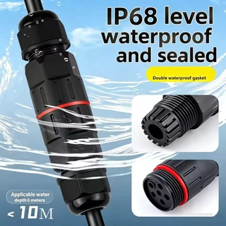 ข้อต่อกันน้ำ ขั้วต่อสายไฟกันน้ำ คอนเนคเตอร์กันน้ำ IP68 outdoor 2P 3P Waterproof Connector กันฝน กันแดด WWC68