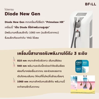 BFiLL โปรแกรม Diode Laser กำจัดขน 1 ครั้ง Size XS, S, M ขนหนวด,เครา ลดขนขึ้นไว, ตอขนชัด, ขนคุด เลเซอร์ขนบีฟิล