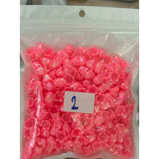ลูกปัดดอกบัวดินเคลือบรุ้ง 100 กรัม