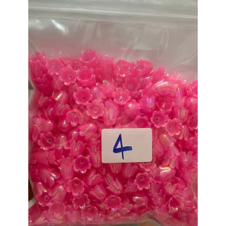 ลูกปัดดอกบัวดินเคลือบรุ้ง 100 กรัม