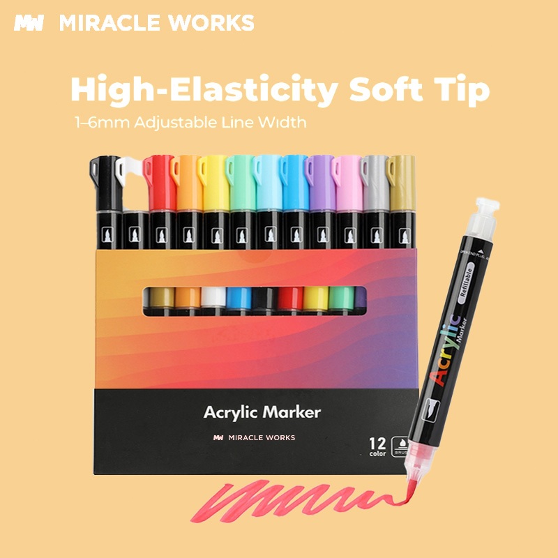 MW มาร์คเกอร์ ดินสอสี ปากกาอะคริลิค 12/24/48สี Press Acrylic Marker ชุดปากกามาร์กเกอร์อะคริลิค อุปกร