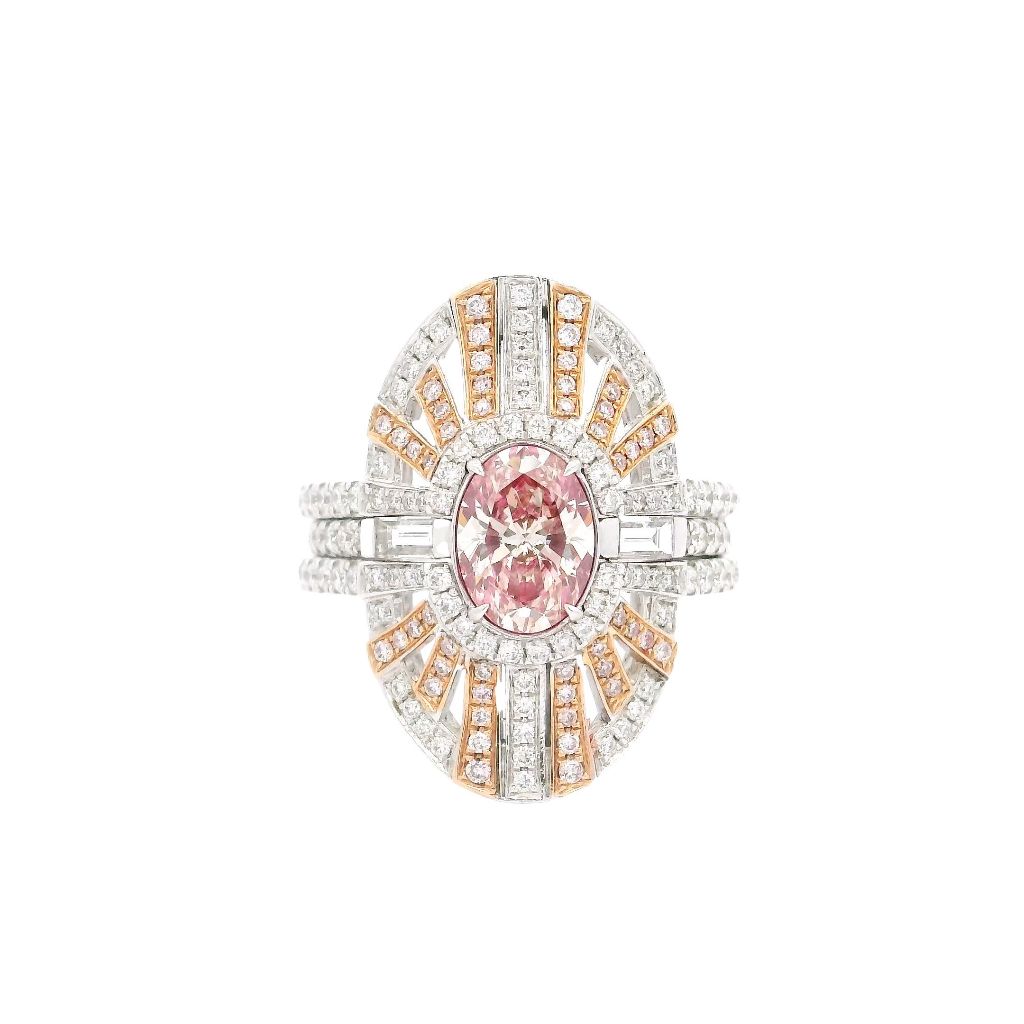 1.01 Carat Fancy Pink VS Clarity Diamond Ring