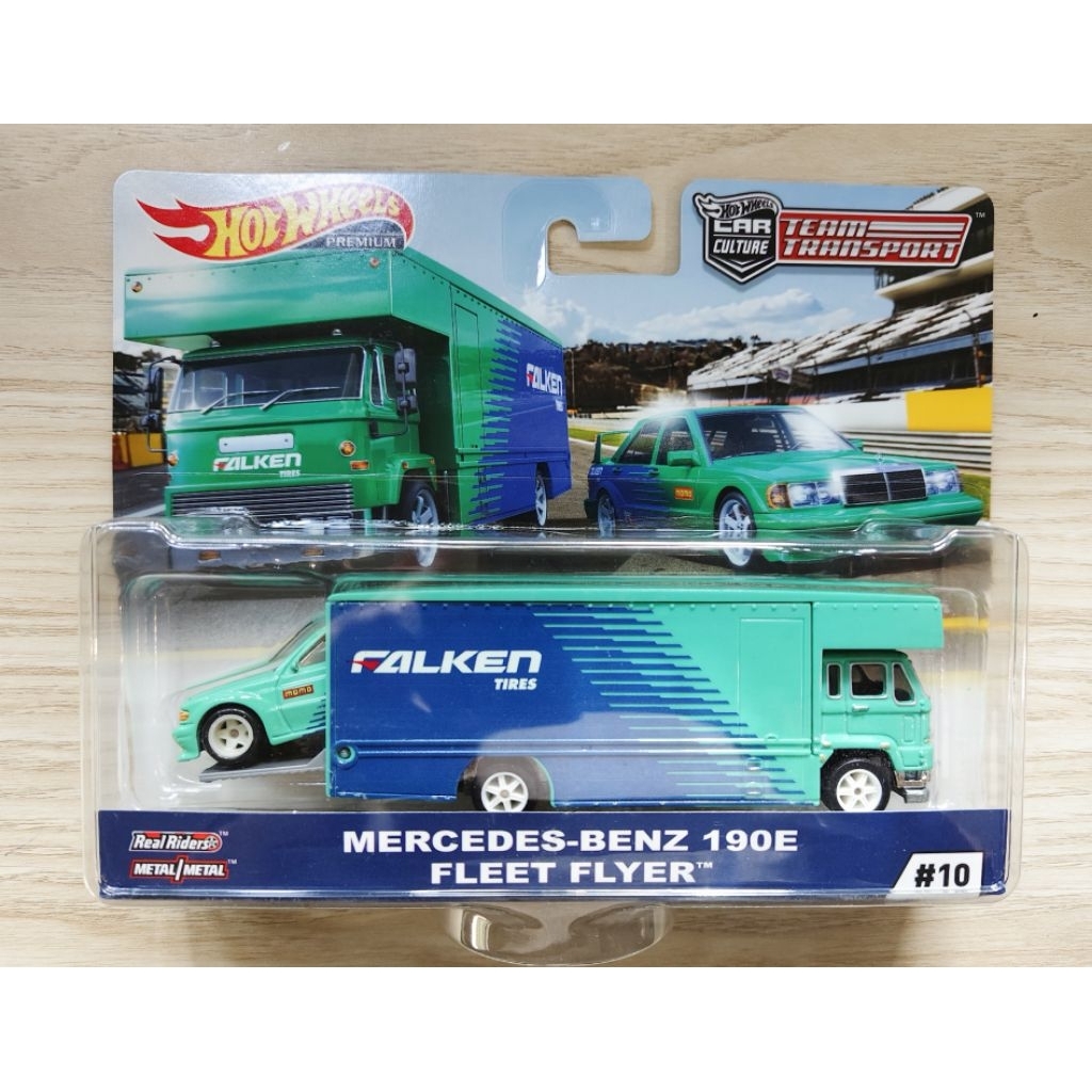 hot wheels ฮอตวีล Team Transport Mercedes-Benz 190E Fleet Flyer สเกล 1:64