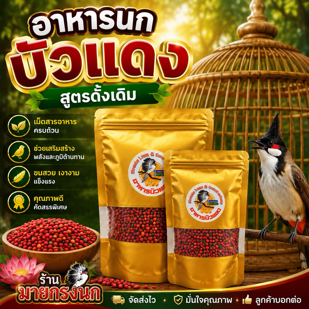 🔥มาแรง🔥อาหารนกบัวแดง สูตรดั้งเดิม >ถุงละ100กรัม<📍