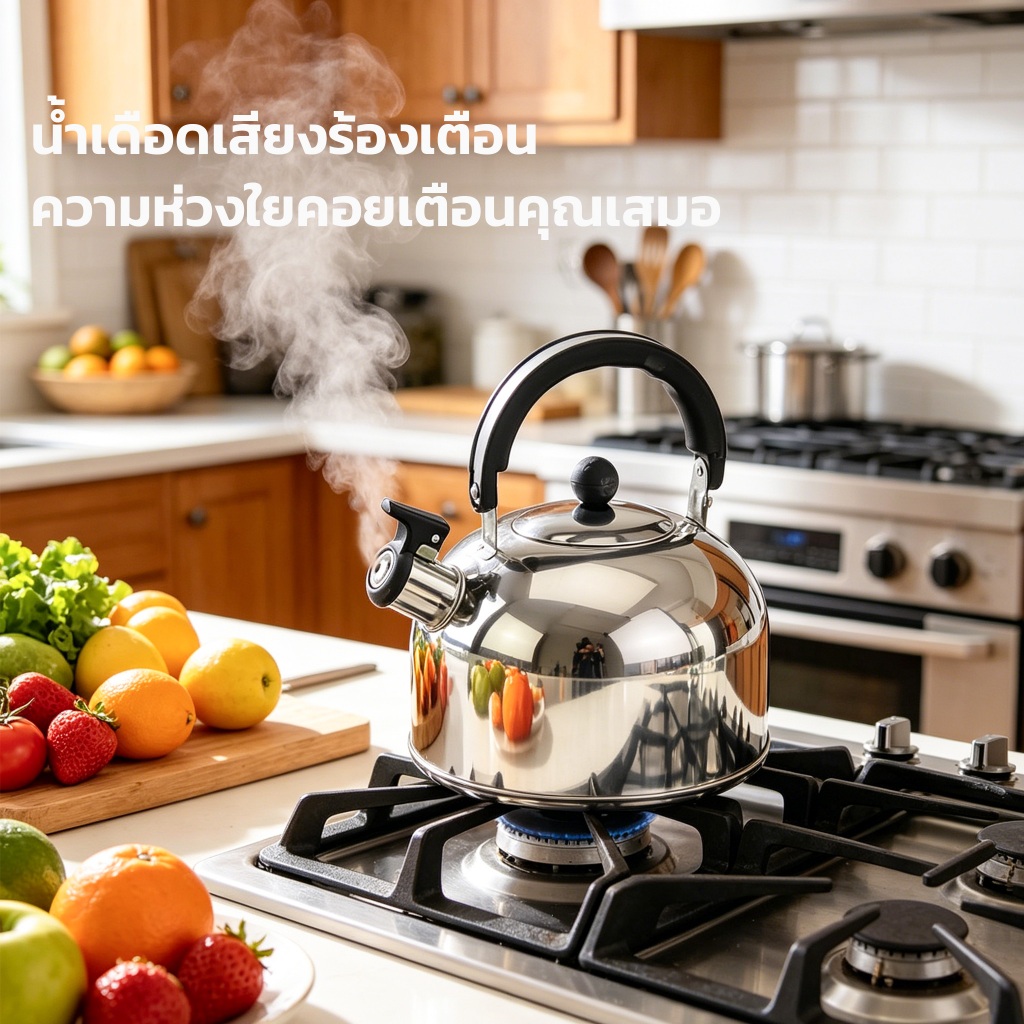 GT THAILAND กาต้มน้ำร้อน ( ความจุ 4ลิตร ) กาต้มน้ำ กาต้มน้ำชา กาน้ำสแตนเลส กาต้มน้ำนกหวีด TK-00467