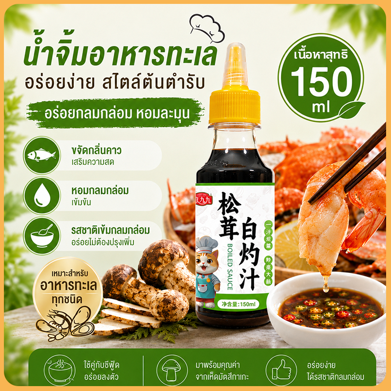 [จัดส่งไว] ซอสเห็ดมัตสึทาเกะ ซอสถั่วเหลือง น้ำปรุงรสปลาอบไอน้ำ 150ML เหมาะสำหรับผักต้มและอาหารทะเลนึ่ง