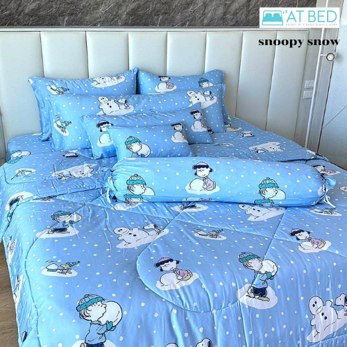 ชุดผ้าปู-ผ้านวม เนื้อผ้า Bamboo 100% นุ่ม เย็นสบายที่สุด ลาย snoopy snow สินค้าลิขสิทธิ์แท้จาก USA
