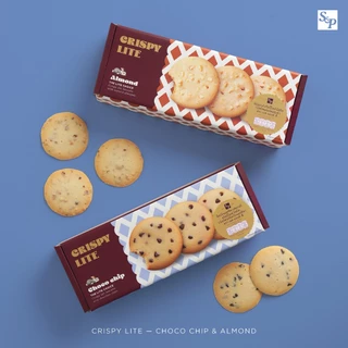 S&P Crispy Lite บิสกิตกรอบบาง 90g เลือกรสได้ ช็อกโกชิพ / อัลมอนด์ | ขนมทานเล่น บิสกิต S&P
